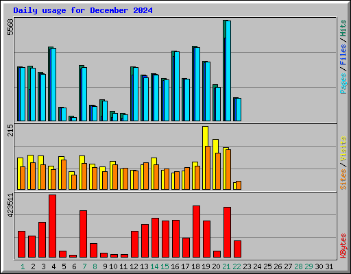 Daily usage for December 2024