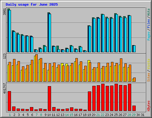 Daily usage for June 2025