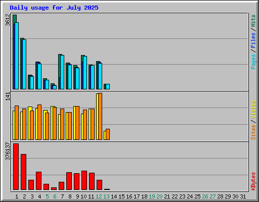 Daily usage for July 2025