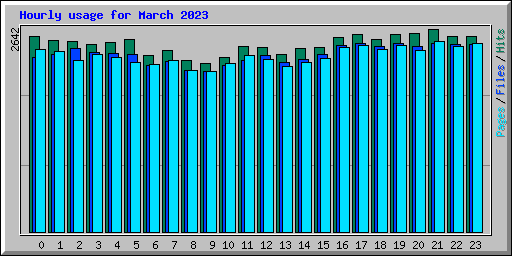 Hourly usage for March 2023